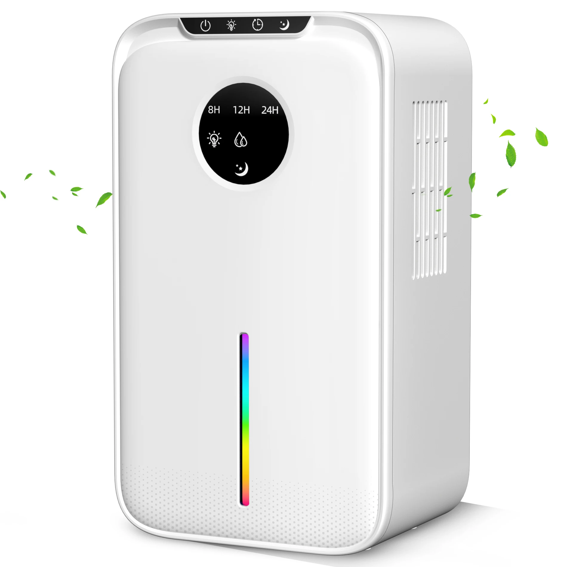 Air Dehumidifier With Continuous Drainage, Sleep Mode, 7 Coloful Light 60W 1000ML/D