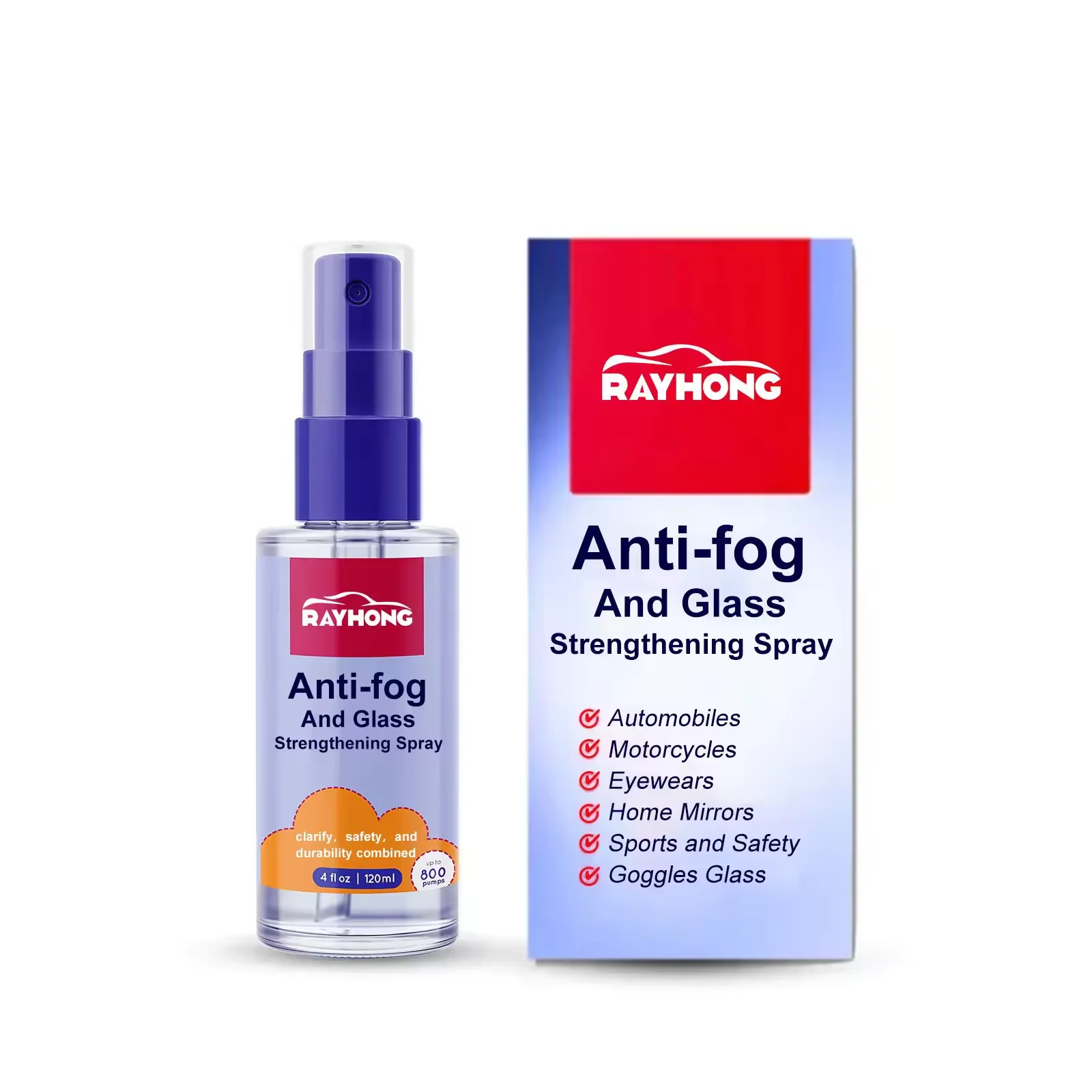 RAYHONG Cleaning Maintenance Car Access Car Anti-fog Agent Waterproof Rainproof Anit fog Spray Car Window Glass Bathroom Cleaner