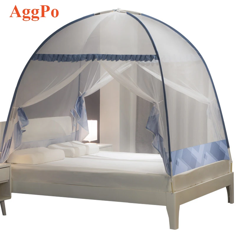 Summer Mosquito Net Insect Mesh Mongolian Yurt Bed Netting Tents With Zipper Foldable Thickened Dome Full Bottom Mosquito Net