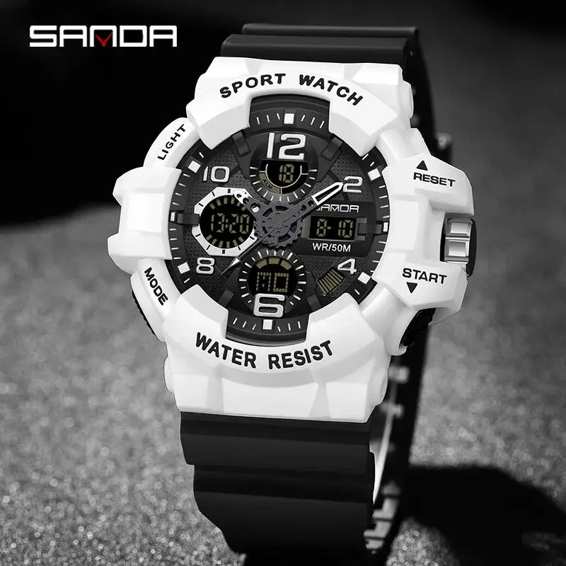 SANDA 3168 2024 Brand G- Style Watch Men Digital Shock Sports Watches For Man Waterproof Electronic Wristwatch Mens