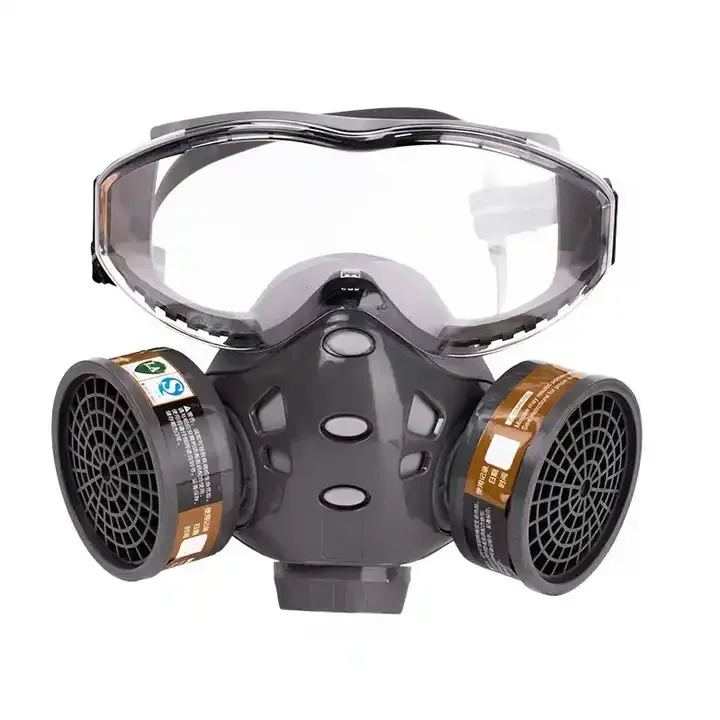 Hot Sale Silicone Respiratory Mask with Safety Goggles Anti Chemical Gas Respirator