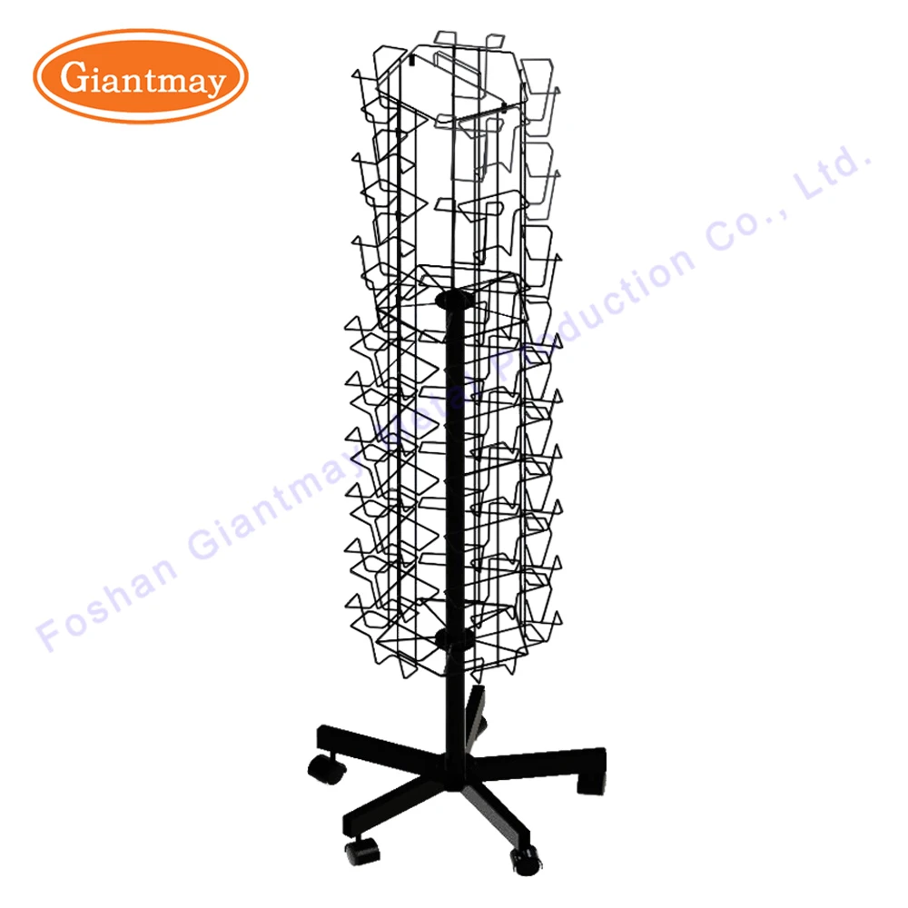 Custom Rotating Display Stand Postcard Stands Retail Hanging Greeting Card Display Rack Greeting Card Display Stand with Hooks
