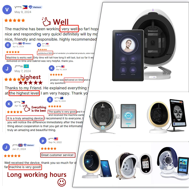 Cosmetic Equipment Face Machine AI Skin Scanner 8 Spectrum Aisia Facial Skin Analyzer 3d Skin Analysis Machine