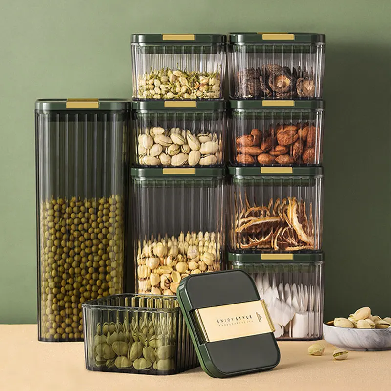 Top Popular Transparent Kitchen Airtight Portable Different Sizes Containers Food Glass Jar