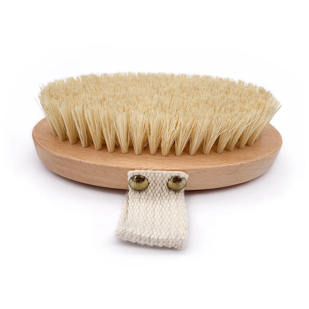 round wooden sisal body bath brush dry brushes for skin wholesale