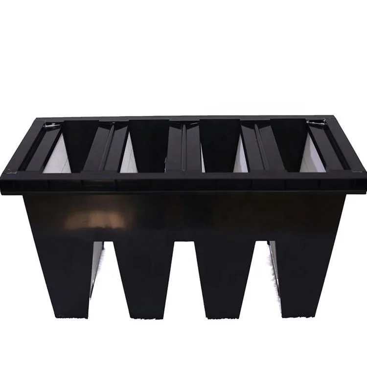 Manufacturing Company Customized Medium V Bank Filter F7 F6 F8 F9 ABS Plastic Frame Air Filter
