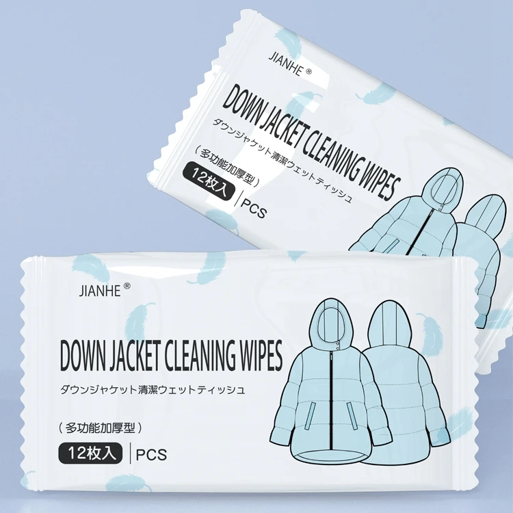 Direct Wholesale Good Quality Sanitizing Warmer 12 Pieces Down Jacket Wet Wipes