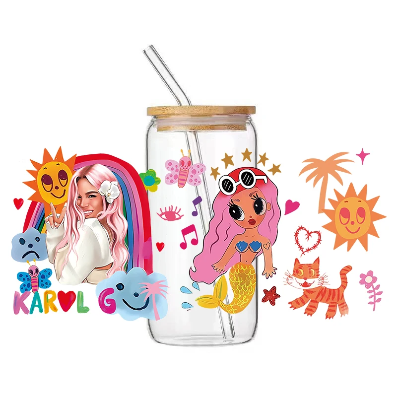 Princess 16oz UV DTF Cup Wrap Transfers Princess Transfer Paper & Film For Tumbler Libbey Glass Can Cold Transfer