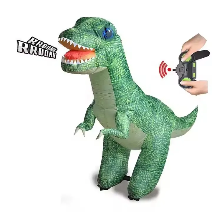 Large Inflatable Remote Control Dinosaur RC Electric Walking T-Rex Toy Remote Control Inflatable Big Dinosaur for Boys Teenagers