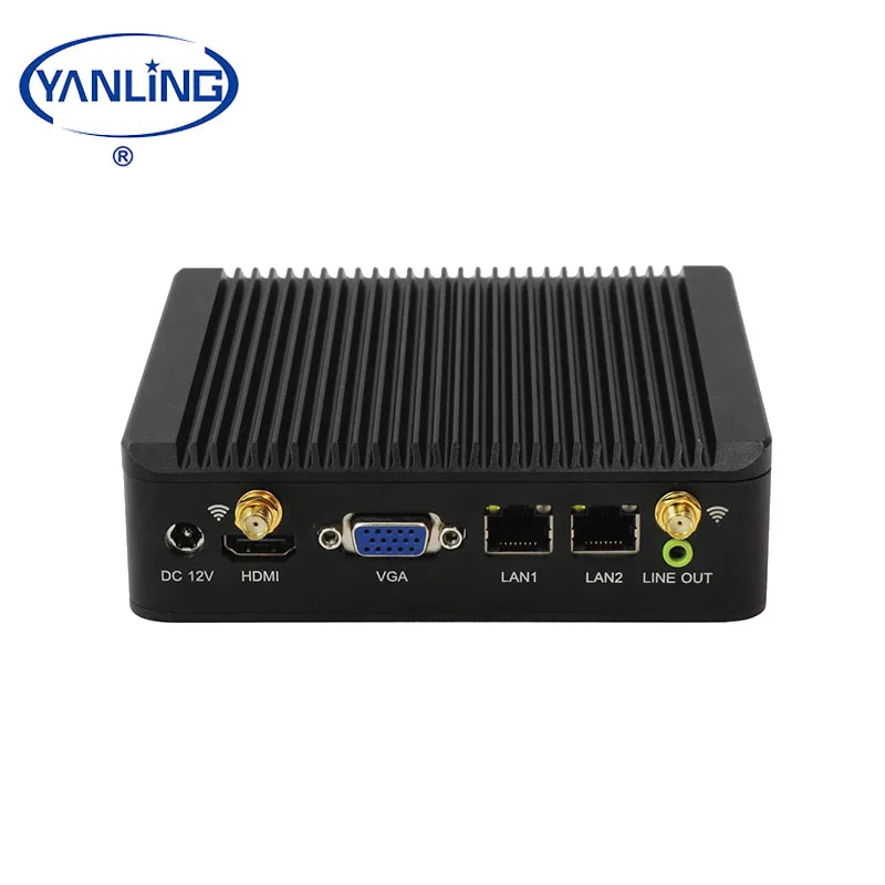 YanLing Nano ITX безвентиляторный четырехъядерный J1900 г 3G слот для sim-карты мини-ПК с 2 Lan