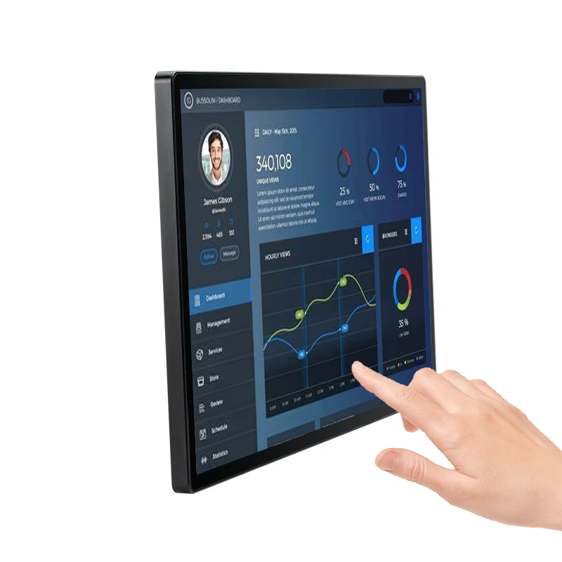 Industrial touch panel pc ip65 industrial androids wall mounted all in one pc 21.5 inch capacitive open frame touch monitor