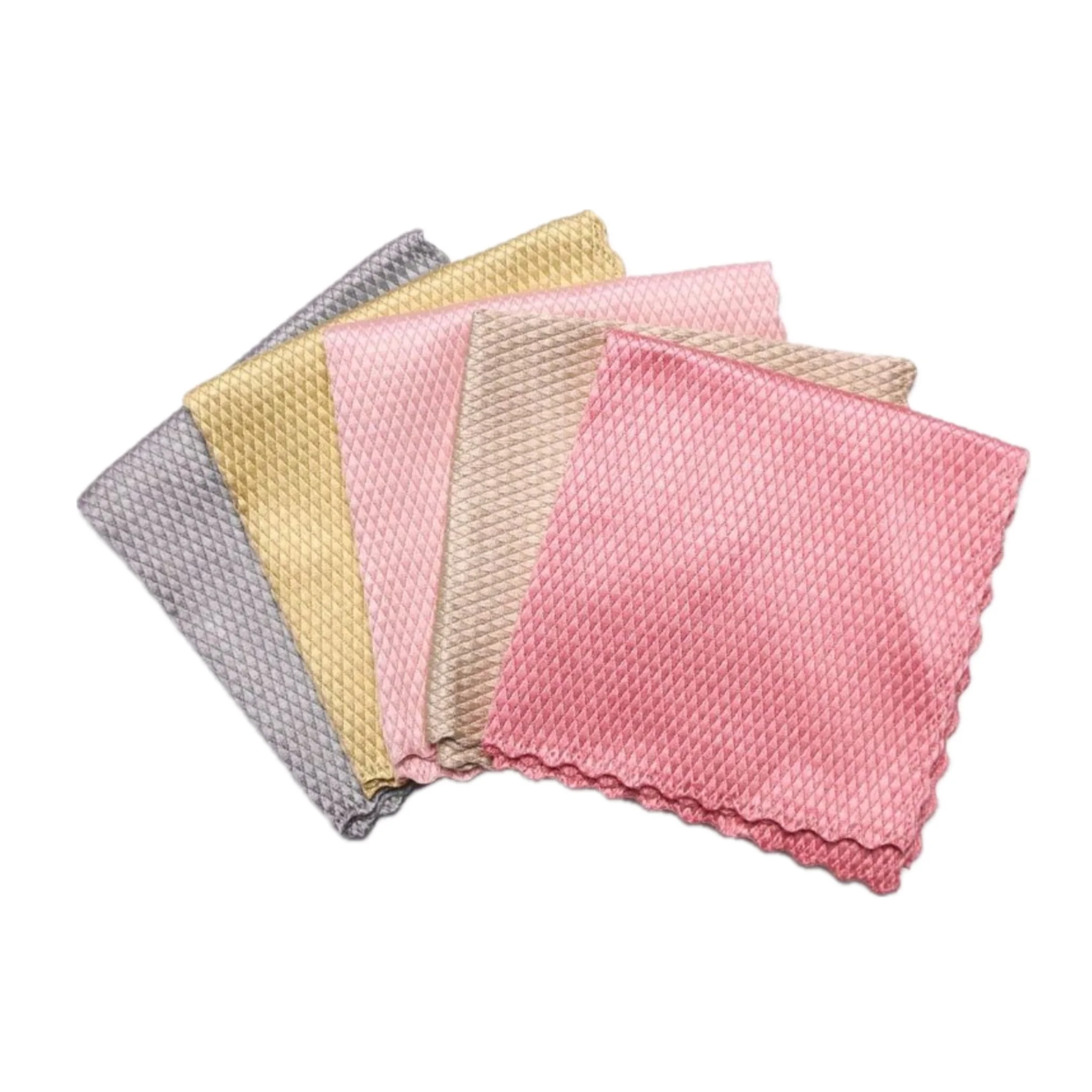 Strong Stain Removal Strong Water Absorption Quick-dry Polishing Colorful Microfiber Cleaning Cloth Fish scale Fabric Roll
