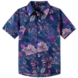 Casual Summer Custom Kids Boys Beach Hawaiian Printed Shirts Short Sleeve Flower Children Polyester Boys Hawaiian Shirts