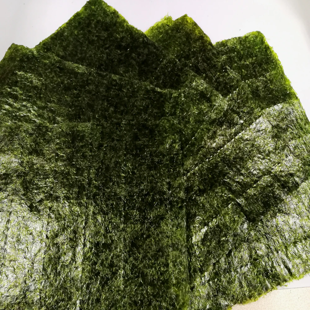 A grade roasted seaweed alga sushi nori whole half cut onigiri kizami 10 sheet 50 sheet 100 sheet for sushi wrapper restaurant