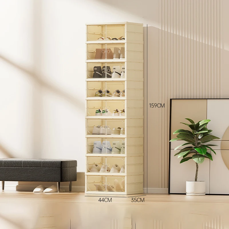 Nine floors New large size Hot sale plastic stackable shoe storage box for home organization Transparent shoe rack
