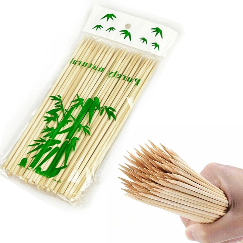Wholesale Round Disposable Bamboo Bbq Stick Bamboo Skewers Square 40 cm