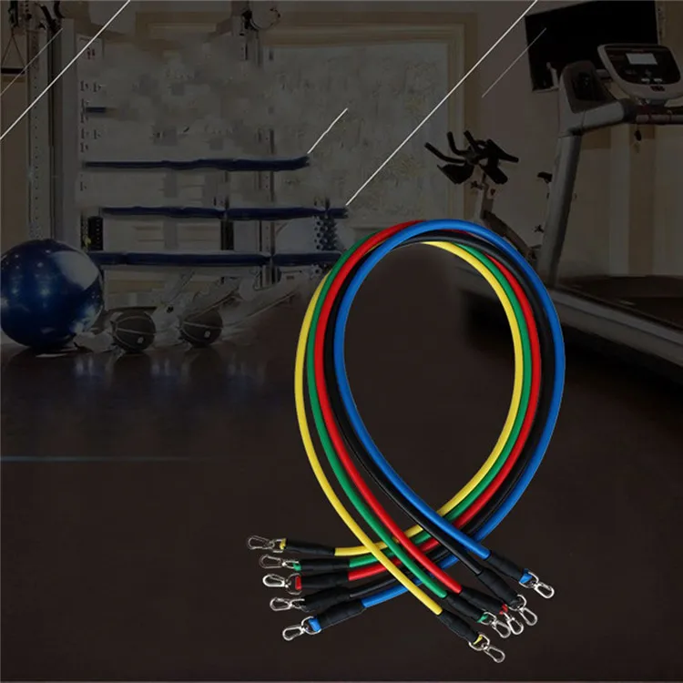 Gym Exercise Workout Fitness 11 Piece Resistance Band Tube Set