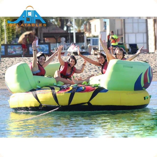 8 Passenger Inflatable Towable Water Ski Tube UFO Water Sofa  Aqua Rocket for Water Sports Games
