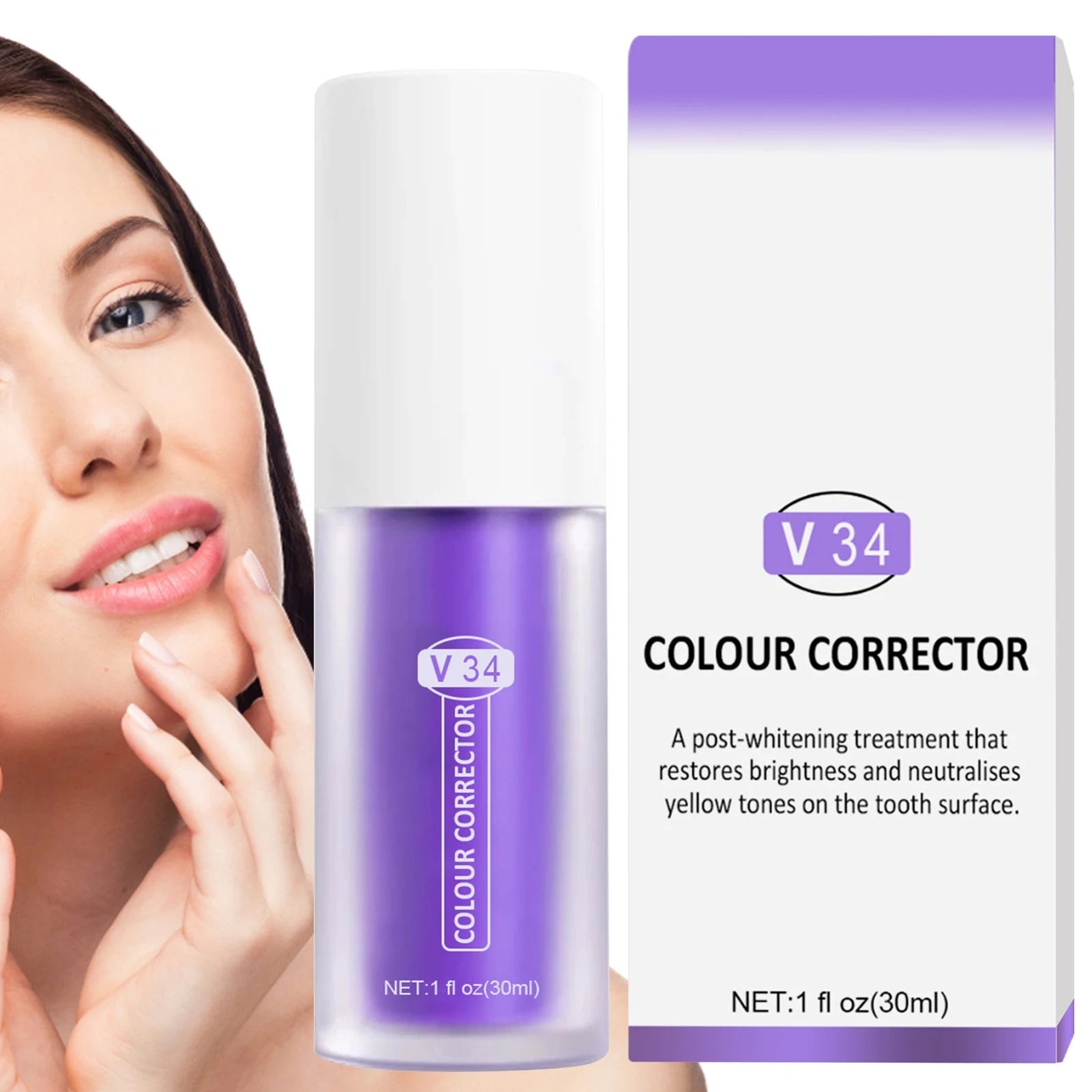 V34 Color Corrector Stain Removal Reduce Yellowing Enamel Care