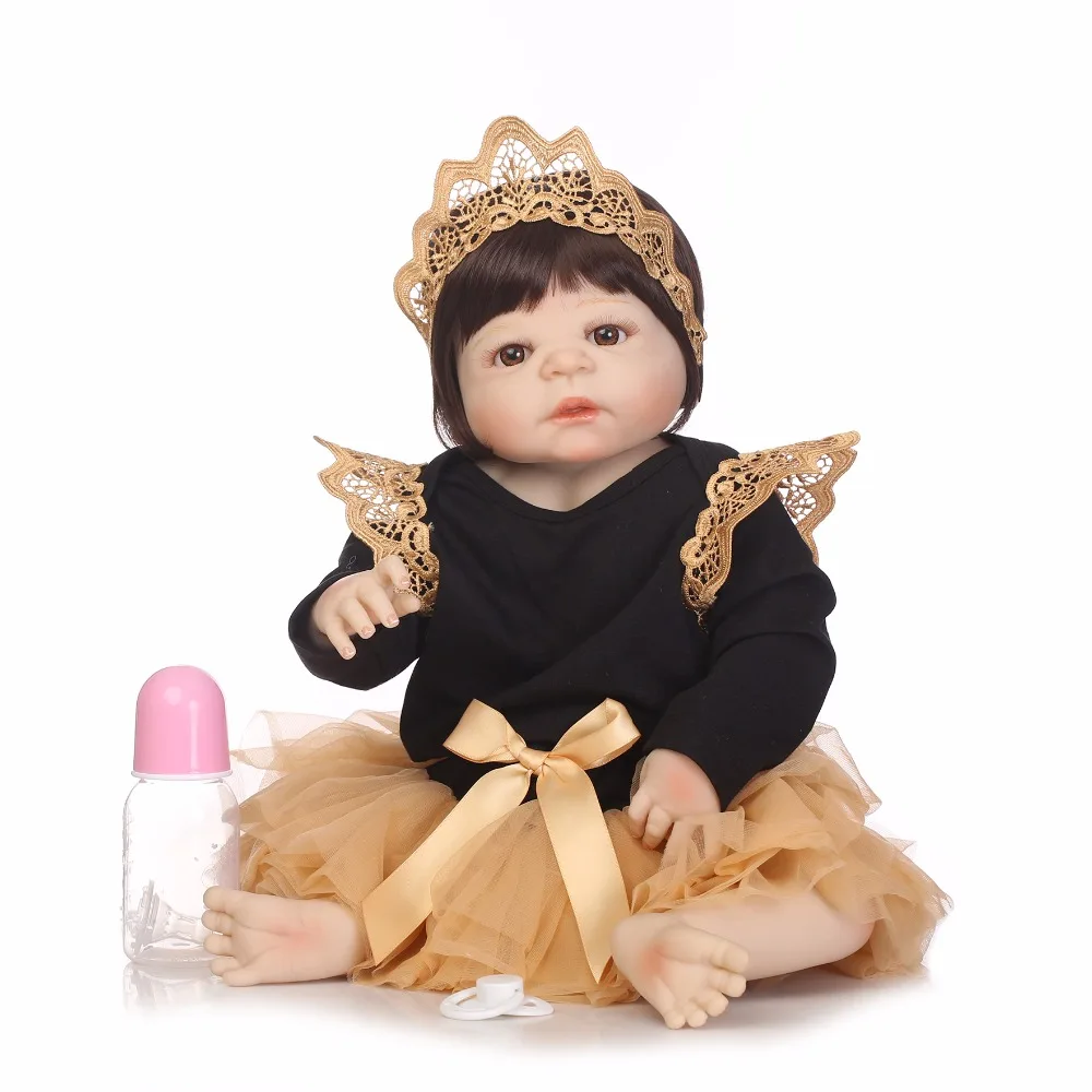 NPK 55CM Real Full Body Silicone Girl Reborn Baby Doll Toy Babies Princess Dolls Bebes Reborn Bonecas Brinquedos