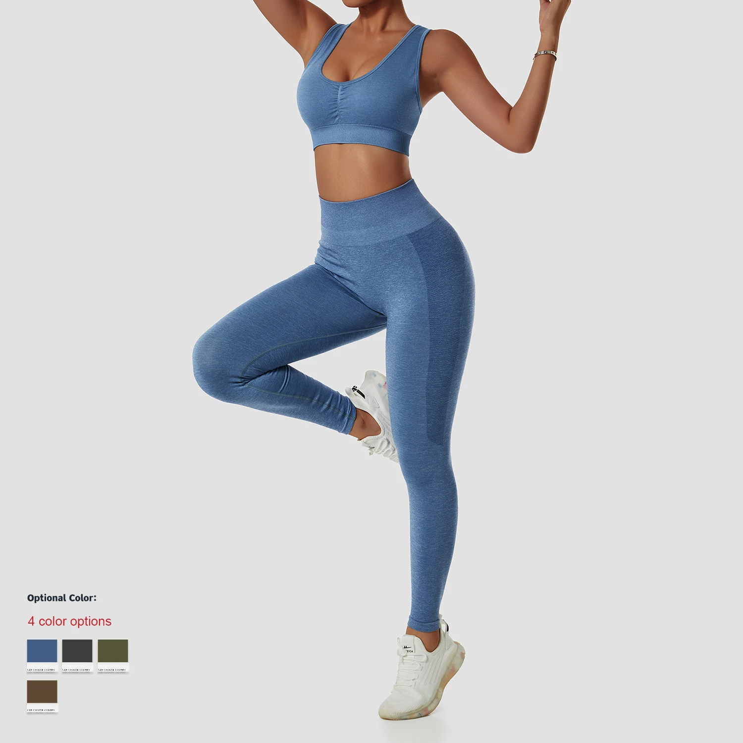 Wholesale Ropa Deportiva Custom 2 Piece Sport Wear Sets Women Yoga Clothing High Waist Gym Fitness Workout Leggings Yoga Set