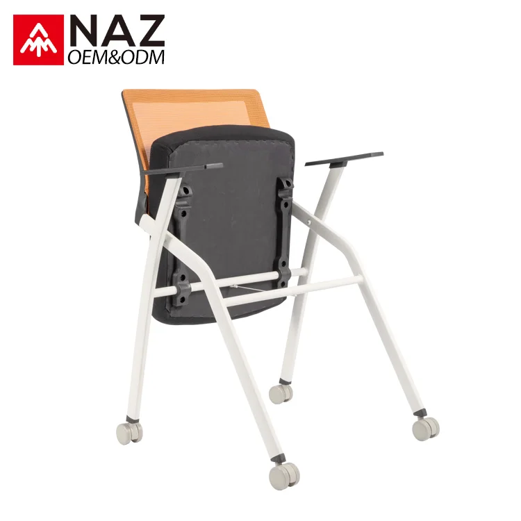 
Factory direct high quality folding office conference chair mobile training chair 