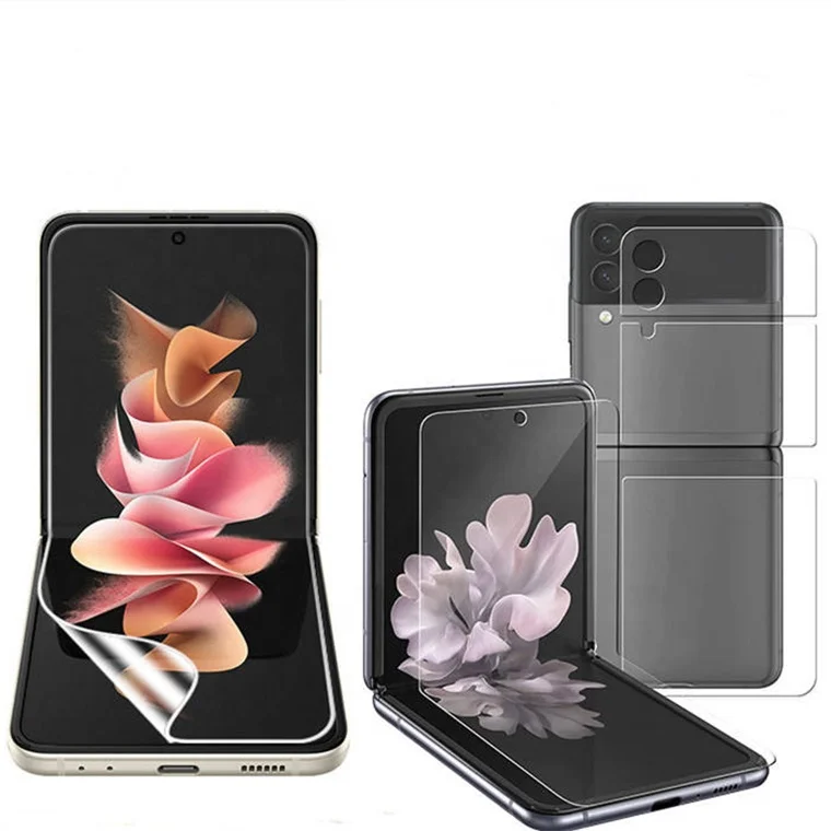 Customized Logo Mobile Phone Tpu Hydrogel protection Film For Samsung Galaxy Z Flip 3 4 Screen Protector
