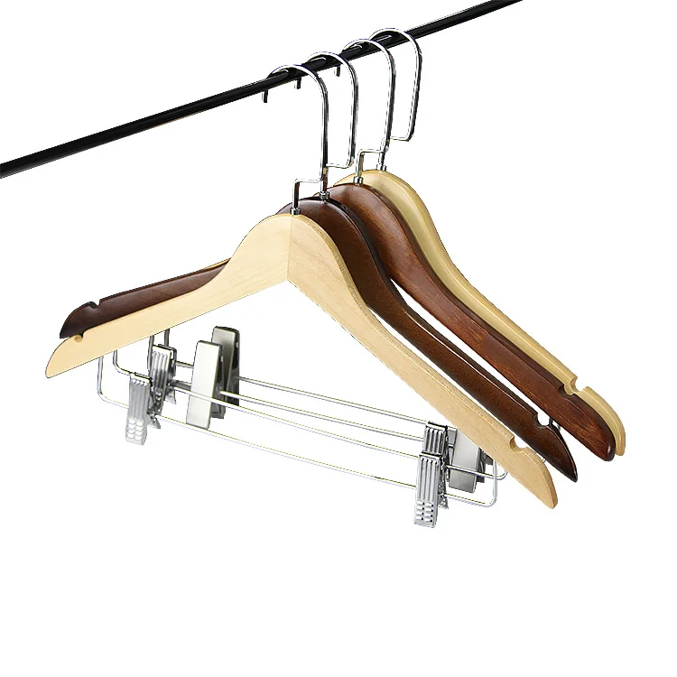 wholesale custom logo  wooden frame hanger personalized for pants