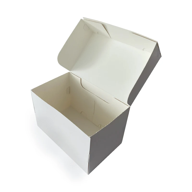 ZY Packaging white cardboard cake boxes grease proof flip top flat base oil proof retailing pie cupcake cookies container boxes