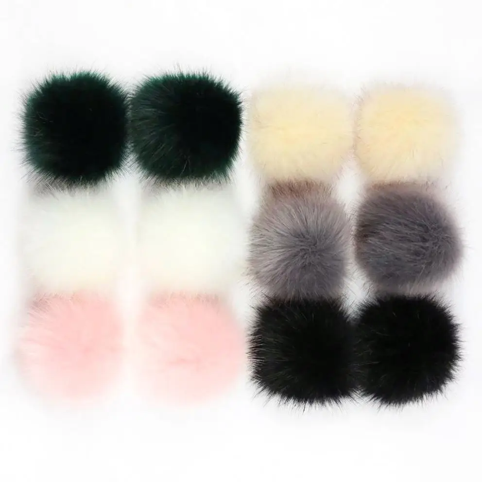 Wholesale soft furry real faux colorful rabbit fox raccoon fur pompom ball for beanie hat toque keyring
