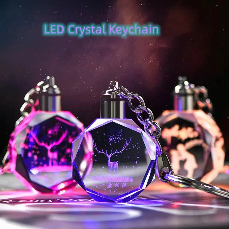 Promotional Led Key chain Light Mini Led Flashlight Camera Pendant Led Keyring Fashion Engraved Sublimation Acrylic Led Keychain