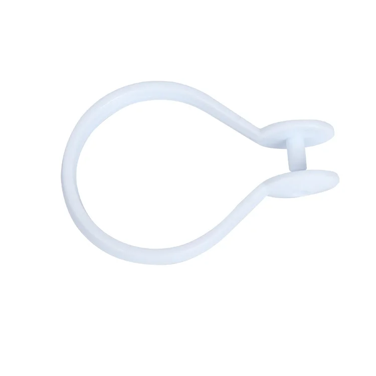 White Omega Shape PP ABS PS AS Plastic Bathroom Shower Curtain Rings for Bathroom
