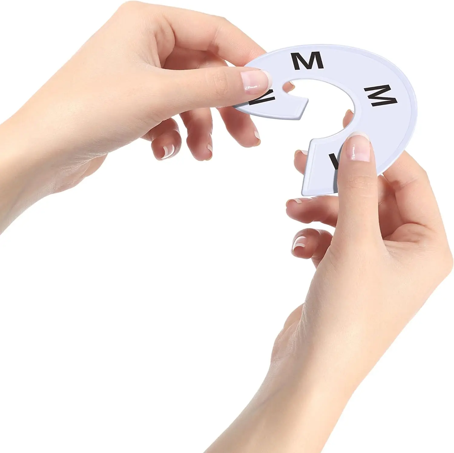 Vantasii 40 Pack Round White Plastic Clothing Size Closet Rack Dividers Hangers, Preprinted in 8 Sizes XXS, XS, S, M, L, XL, XXL