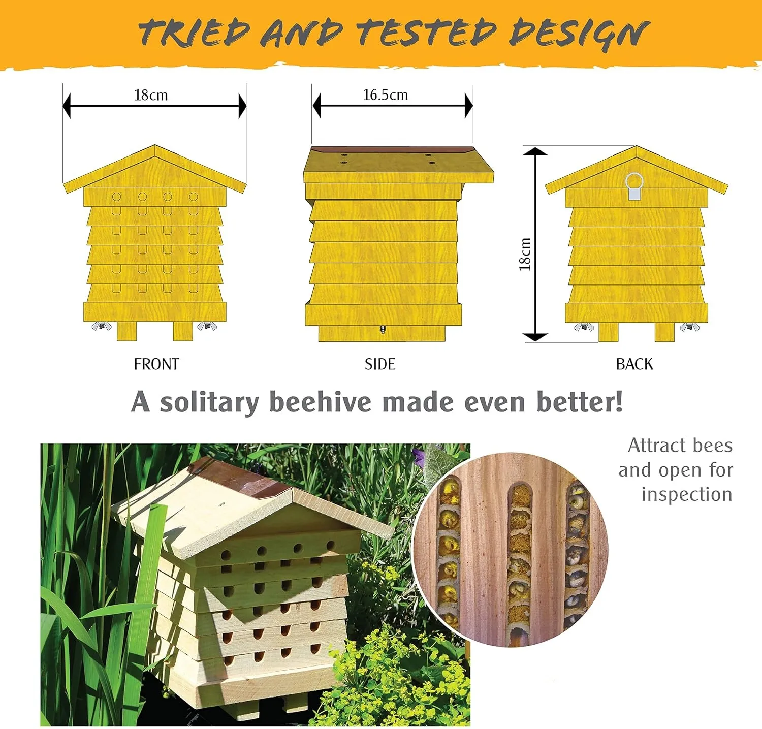 Hot Sale Interactive Wooden Bee House Pollinator Bee Management System Wooden Insect Hotel Hive Bee Boxes