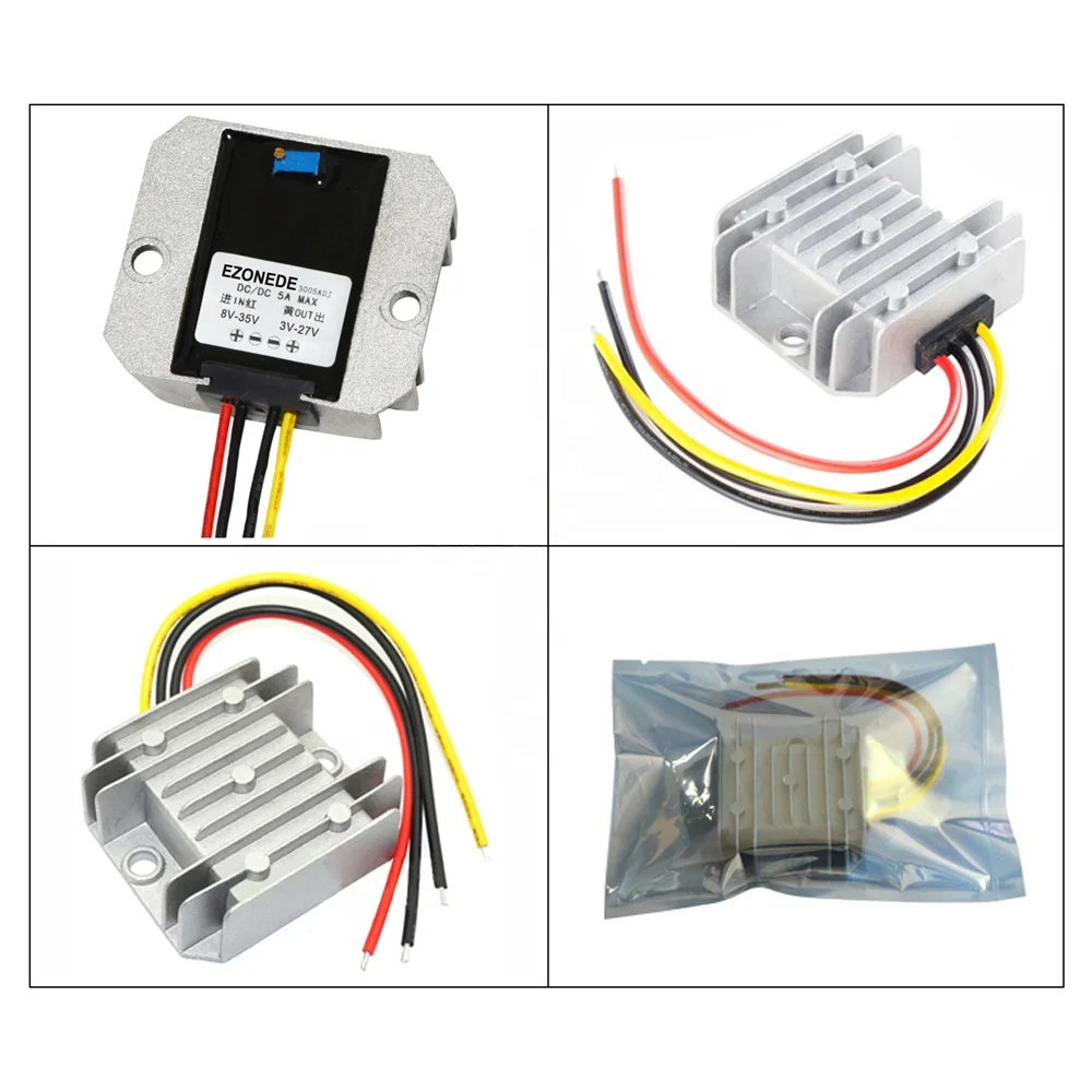 8-35V to 3-27V 5A DC-DC Converter 12V to 5V, 24V to 5V, 24V to 12V Adjustable Power Supply Converter Module Waterproof