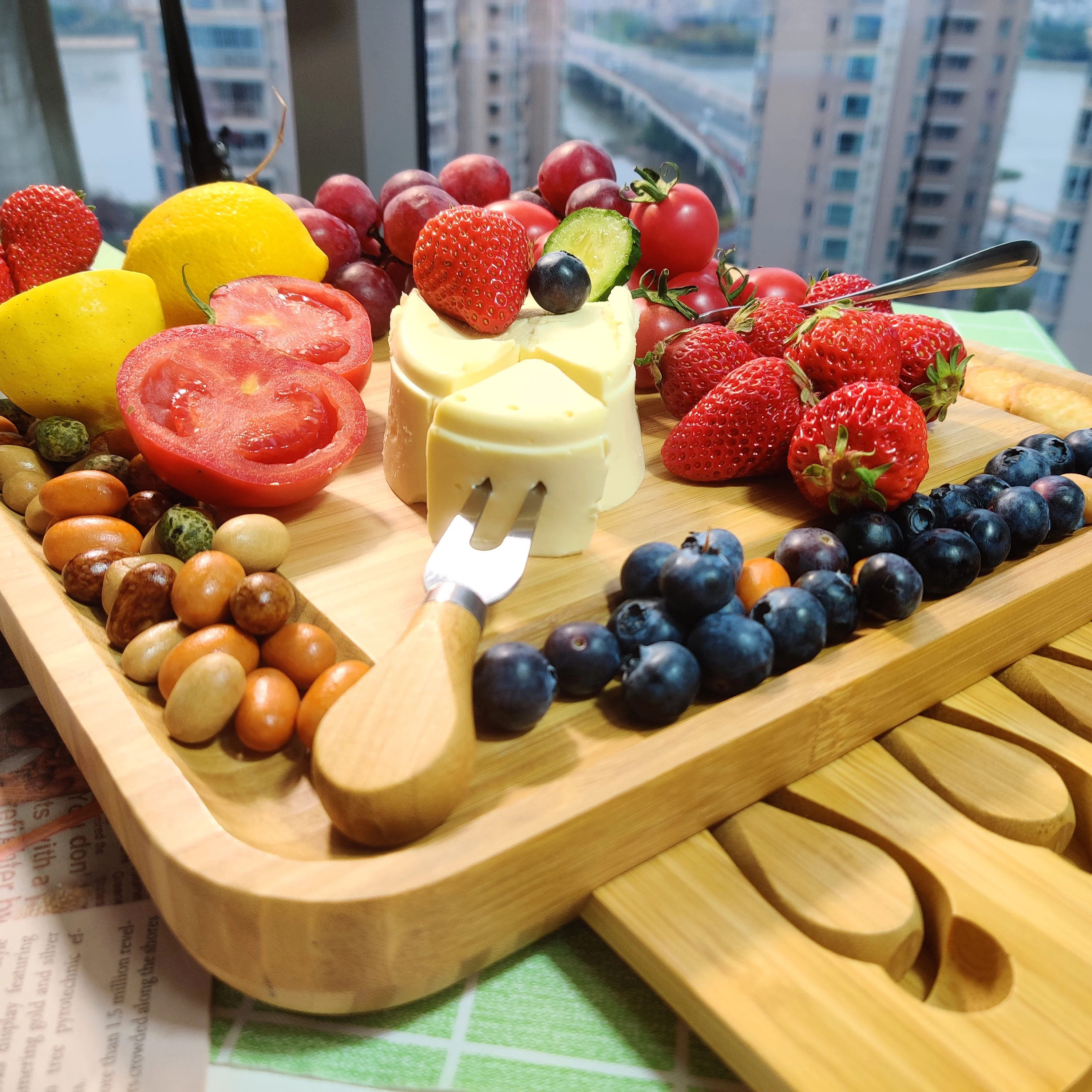 Family party, picnic, camping | hundred does not contain BPA | more tableware bamboo bamboo cheese board