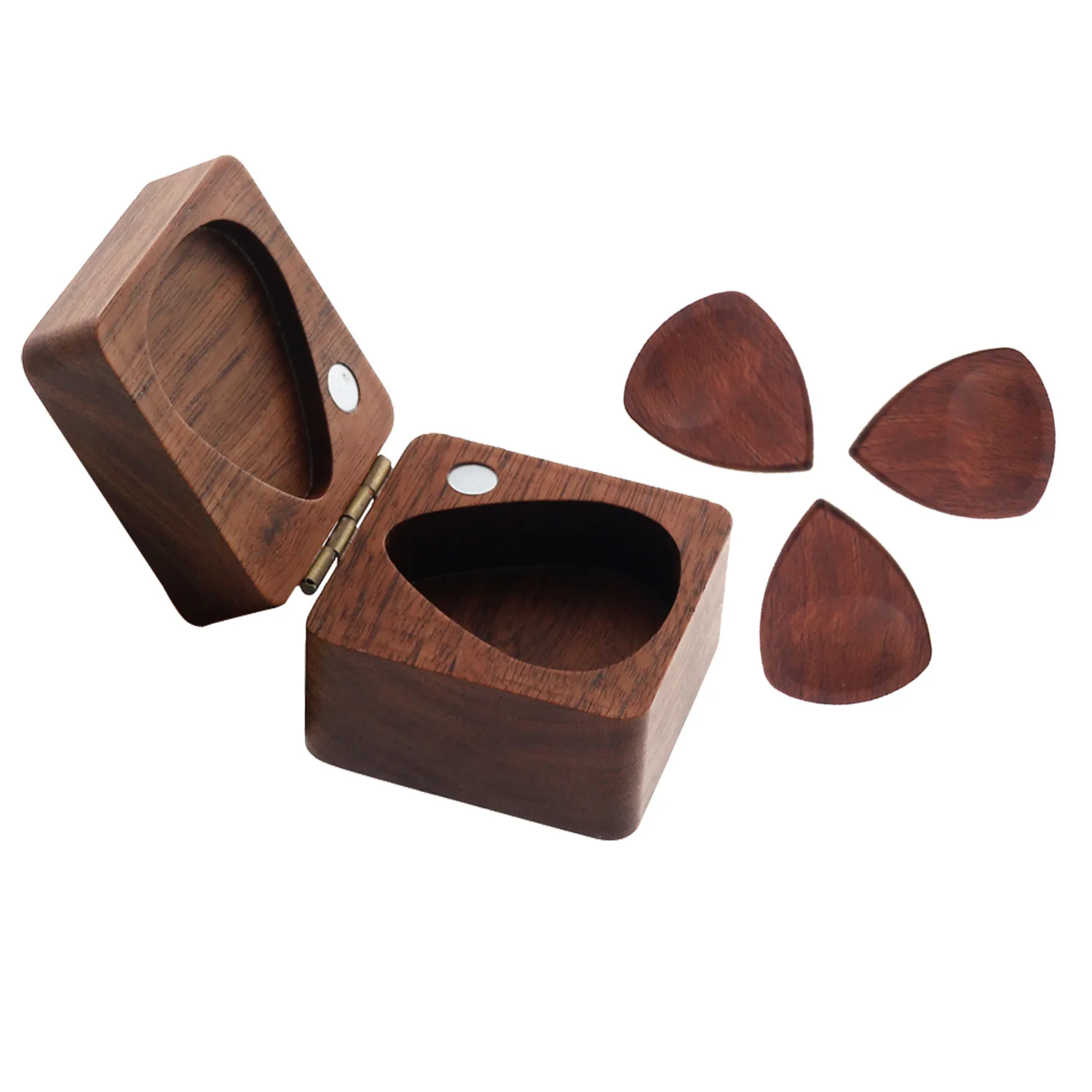 Handmade Boutique Wooden Guitar Pick Storage Box Hot Sale Portable Large Capacity Storage Box