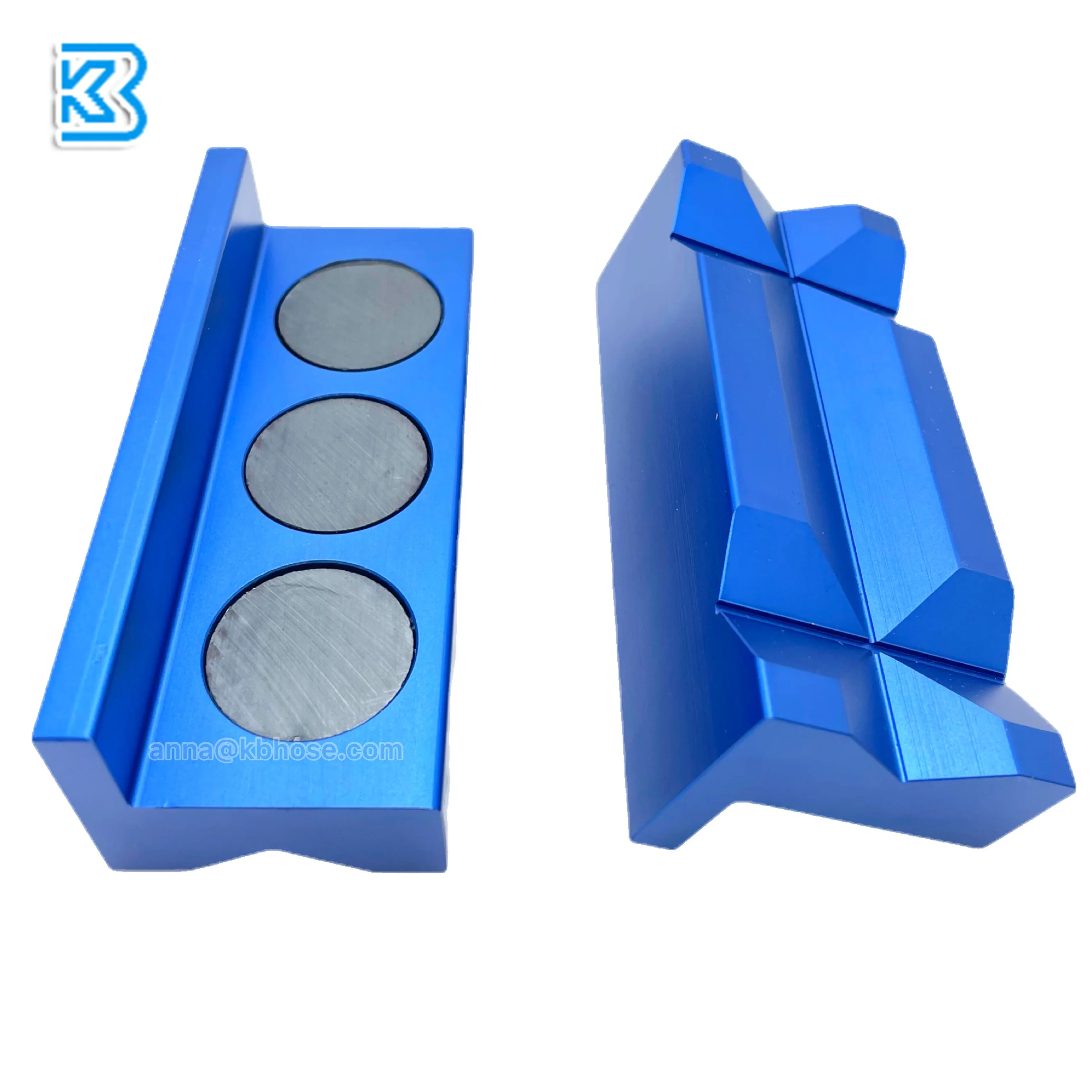 Tuning Car Universal Magnetic Billet Aluminum Vise Jaw Insert Tools Black Blue for AN Fittings