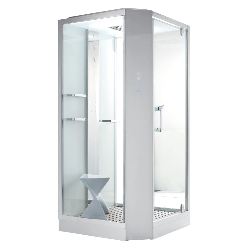 Handle Glass Door Black Massage Bathtub Shower Room Control Panel Steam Black Fiberglass Shower Cabin Enclosures