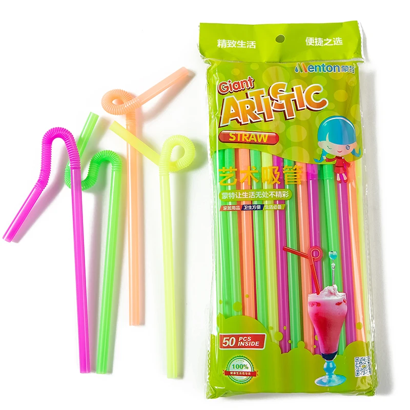 Disposable Plastic Colored Straw PP Drinking Creative Straw Bent Straws 2024 Hot sale