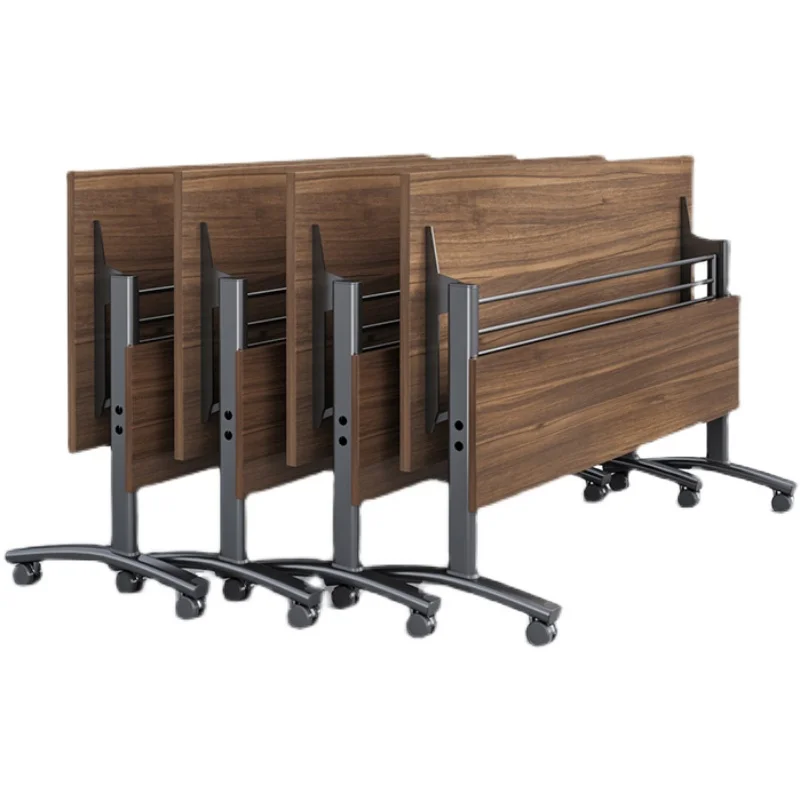 Folding Training Table and Chair Combination Conference Table Double Tutoring Class Study Desk Long Table Office Movable Desk