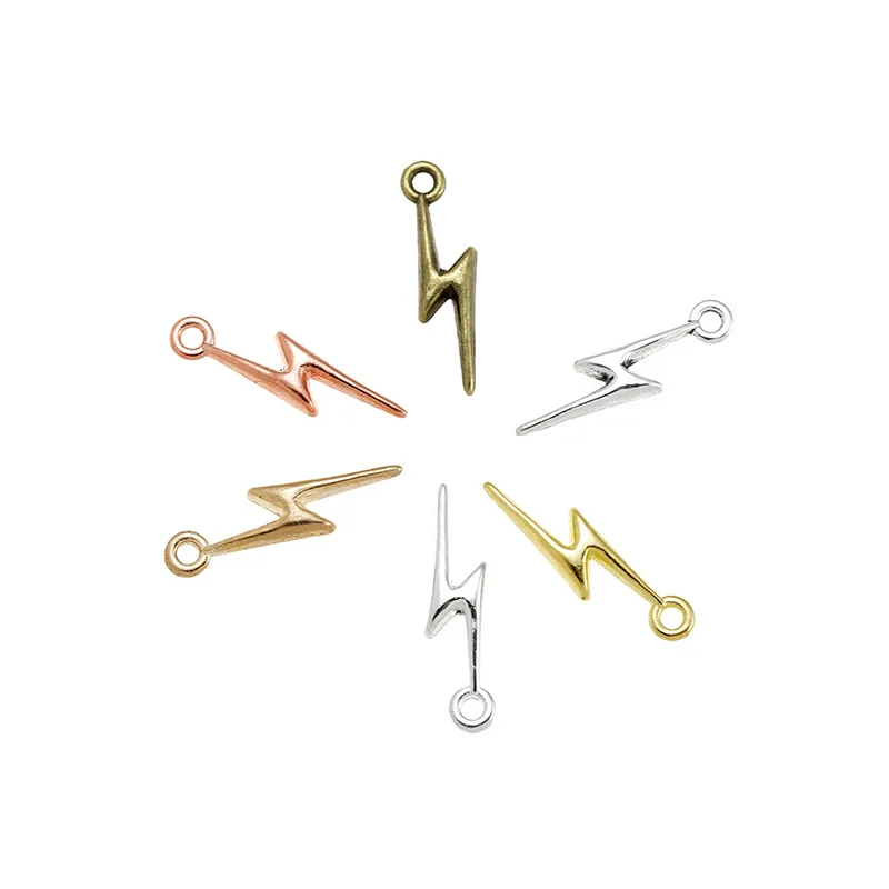 YuenZ 100pcs/bag 5 colors lightning Charms Pendant Jewelry Metal Alloy Jewelry Marking for necklace earring jewelry 20*5mm L108