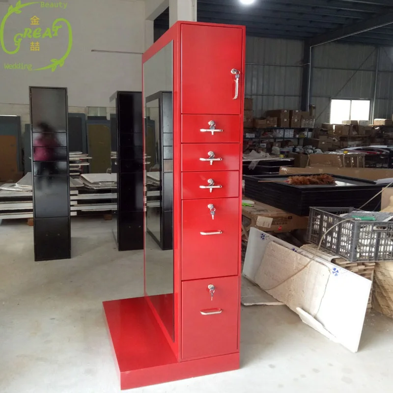 Foshan Great 2020 New Style Design Salon Red Single/Double Sided Mirror Styling Station With Manufacturer Price