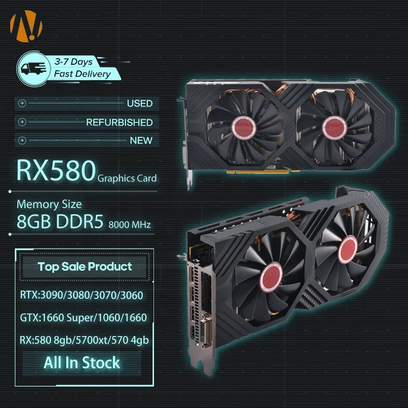 2022 30% скидка, бывшая в употреблении Новая графическая карта GPU RTX 3090 3080 3070 3060 ti GTX 1660 Super RX 6800 6900 6600 xt 580, графическая карта