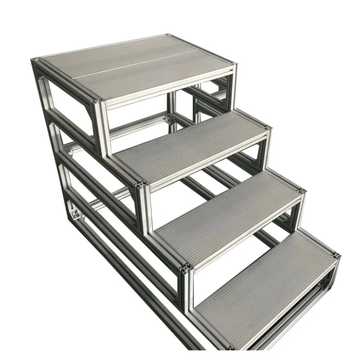 Industrial machine step walkway assembly folding ladders stairs platform 3 step aluminium ladder for sale
