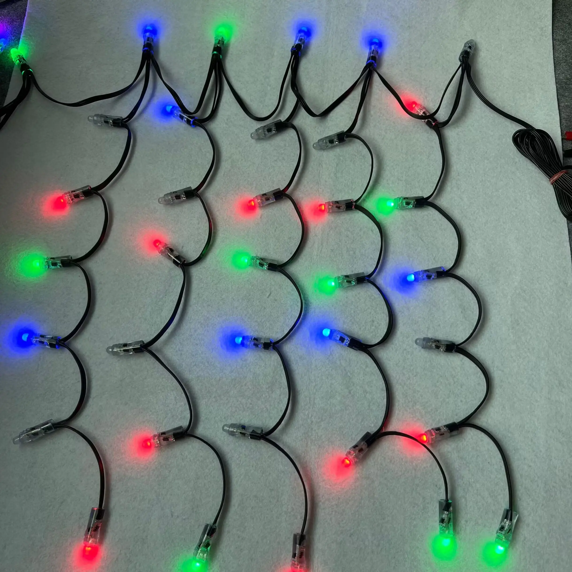 50/60/70/80/100 pixel stake nodes (Peace family),DC12V 12mm WS2811,5/6/7/8/10 pixel nodes*10 clusters,3 foot spacing