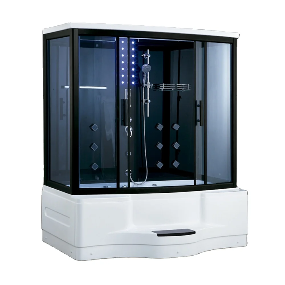 Aishang Acrylic Oblong Computer control with Whirlpool Massage Steam Shower Room