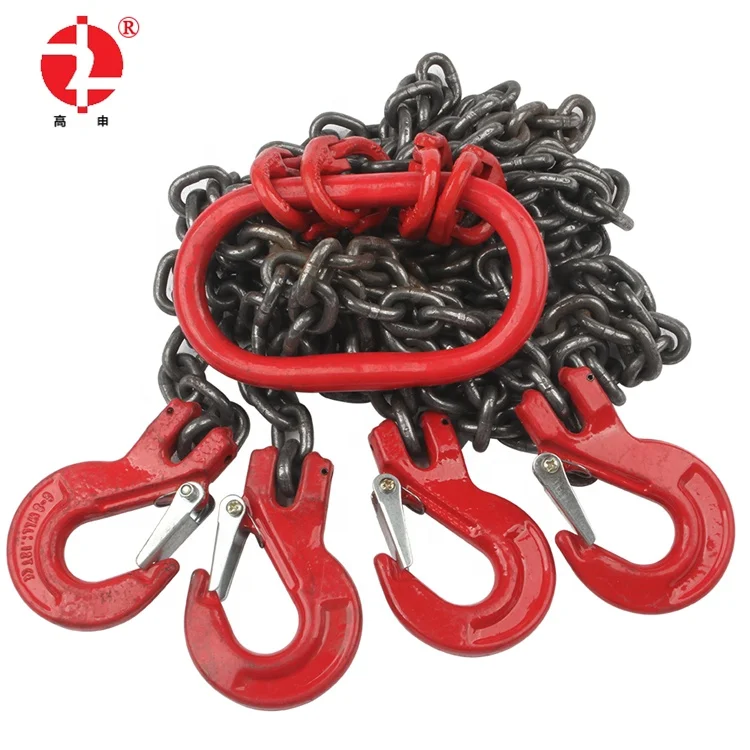 Rigging 4 strand chain sling 4 legs adjustable lifting chain sling