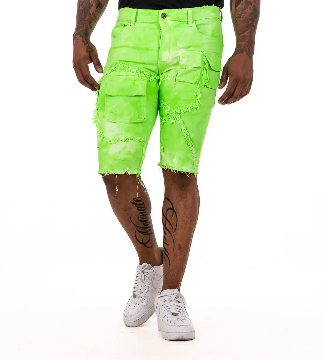 High Quality manufacturers OEM&ODM Custom logo multi pocke heavyweight oversized unisex stacked track joggers men denim shorts