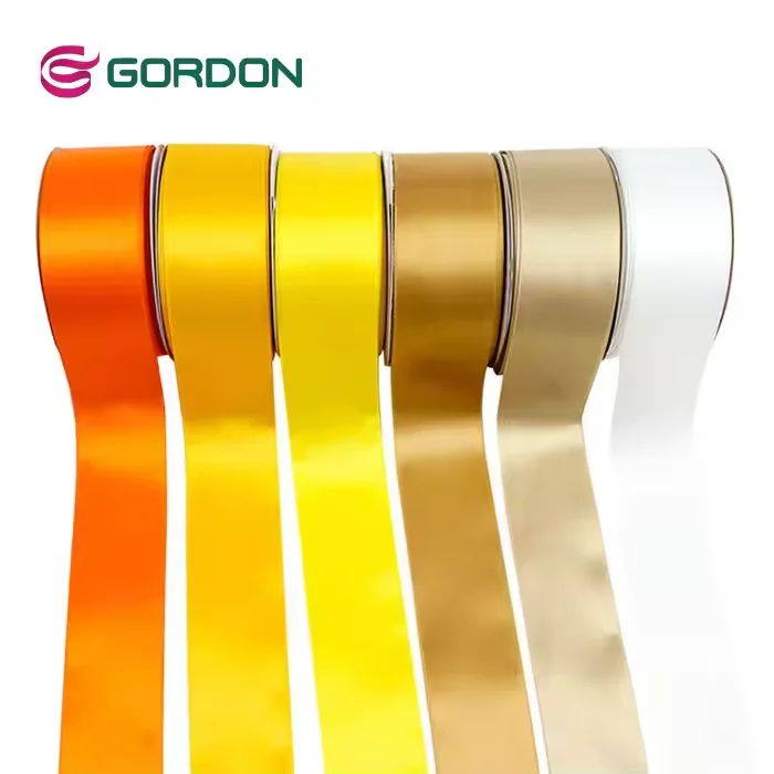 Gordon Ribbons 5/8 inch Custom Ribbon Polyester 196 Color Satin Ribbons Gift Wrapping Bow Making Single Sided Satin Ruban